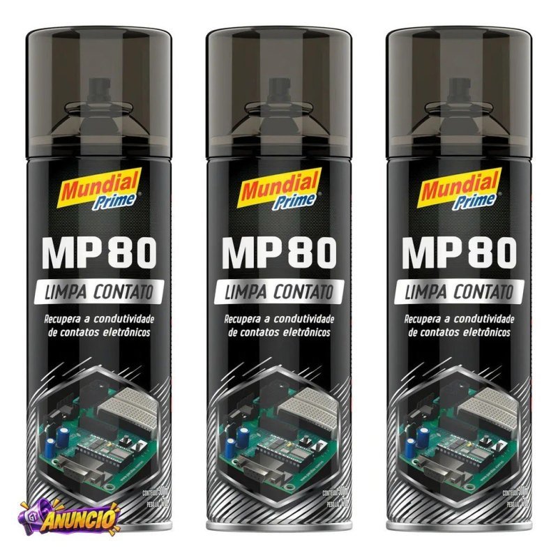 Kit 03 Uni Limpa Contato Elétrico Eletronico Mundial Prime