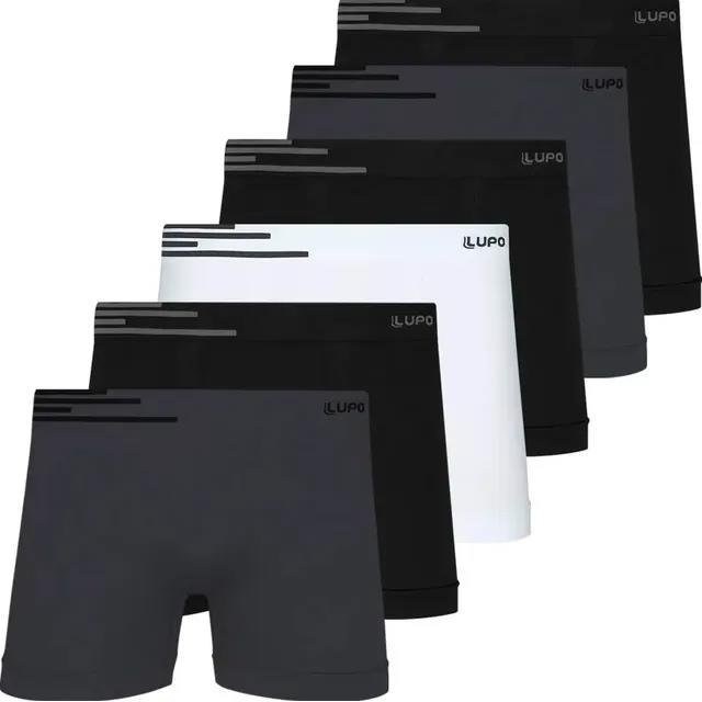 Kit 6 Cuecas Boxer Lupo Sem Costura Box Microfibra Original (P ao GG)