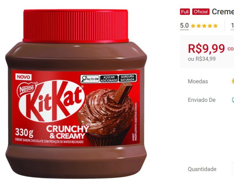 Creme Crocante Kit Kat 330g Nestlé