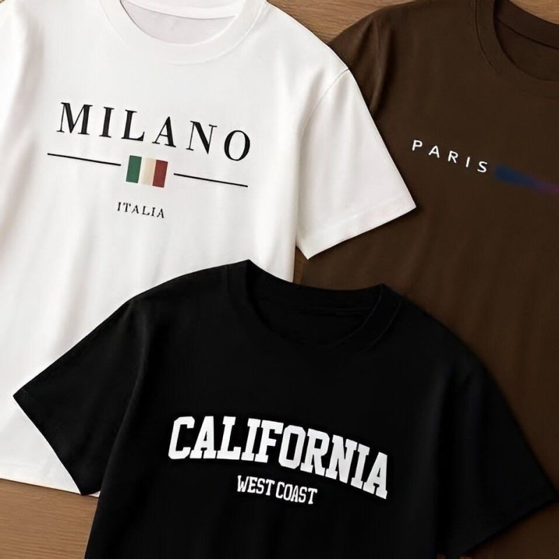 Kit 3 Camisetas Algodão Milano Paris Califórnia