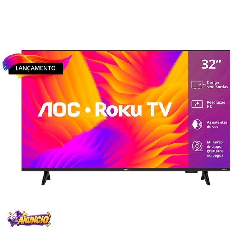 Smart Tv AOC 32" LED HD 32S5155/78G Roku Wifi HDMI Dolby Audio