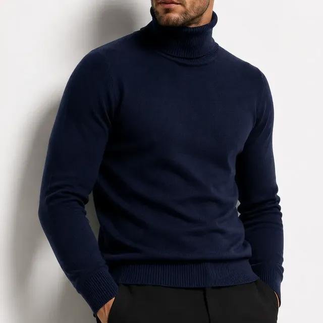 Cacharrel Blusa Trico Sueter Lã Masculina Canelada Gola Alta (P ao GG)