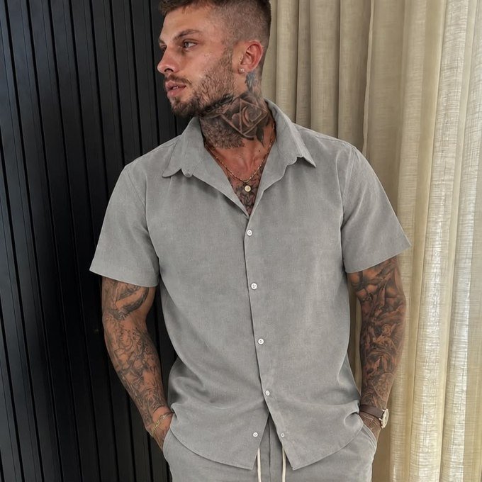 Camisa Social Linho Premium + Frete Grátis