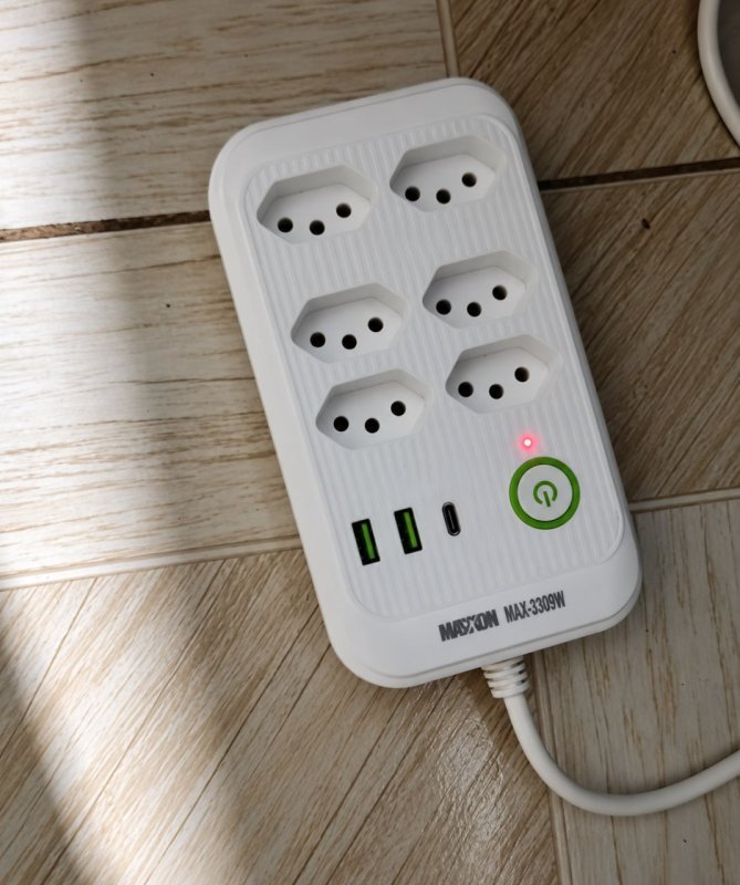 Extensão Elétrica Tomadas Usb Type-c Bivolt 2m Chave Liga